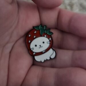 Cute Cat Strawberry Enamel Pin